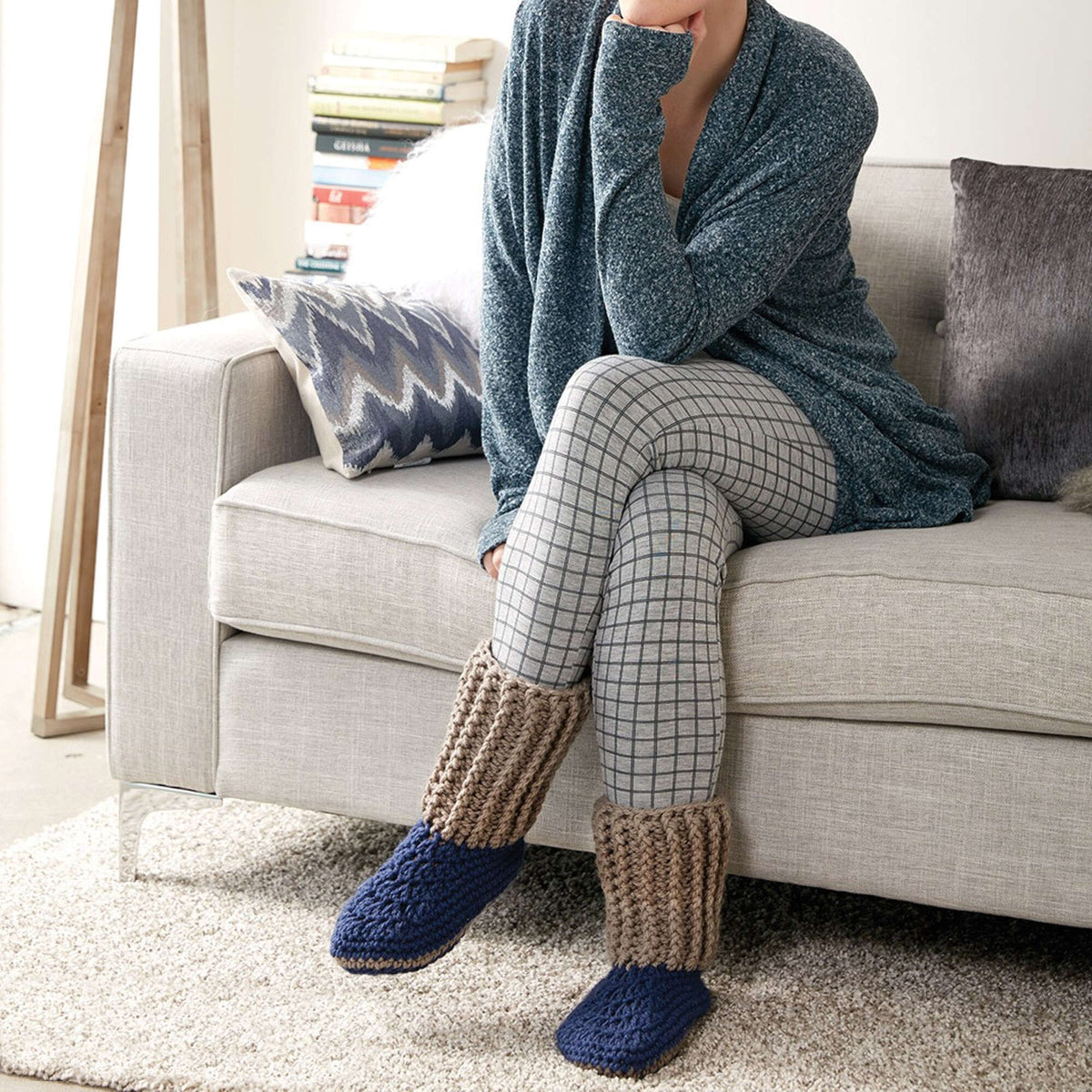 Crochet Slipper made in Bernat Softee Chunky yarn