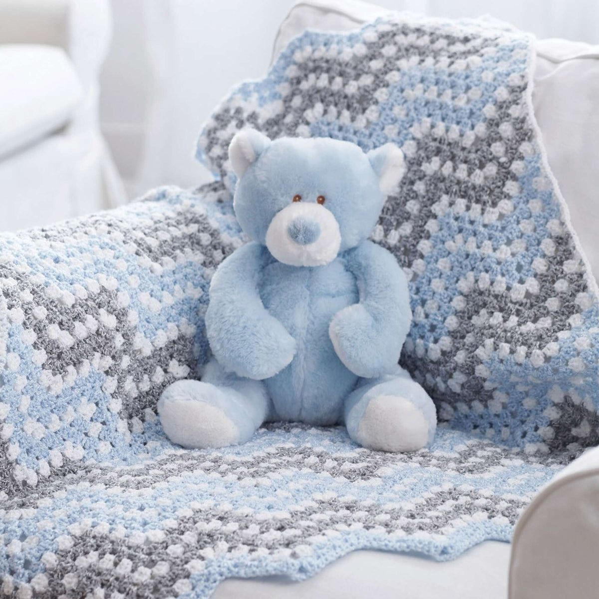 Crochet Blanket made in Bernat Baby Coordinates yarn