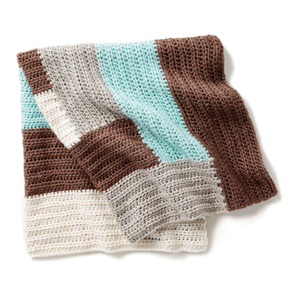 Bernat Log Cabin Crochet Baby Blanket Single Size