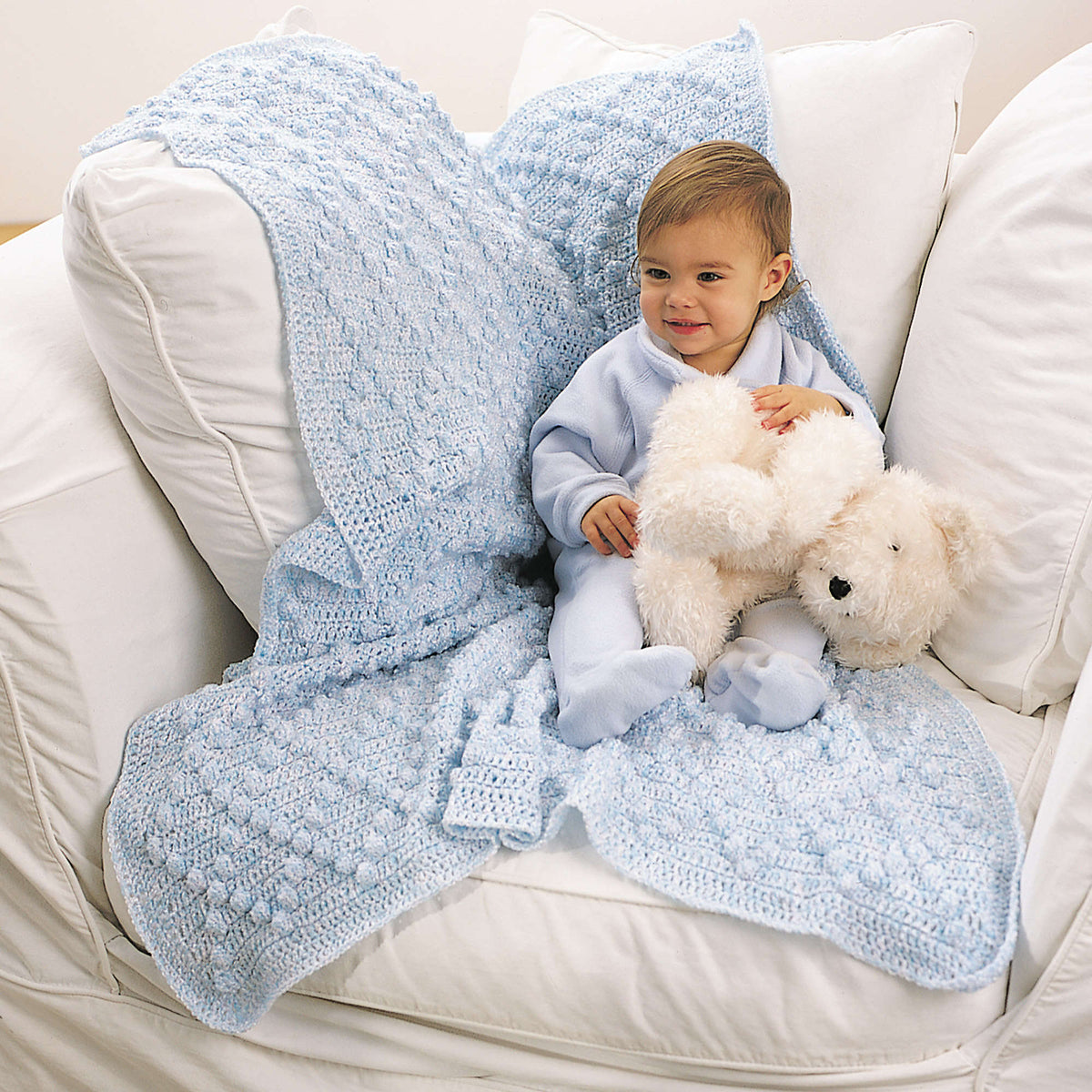 Crochet Blanket made in Bernat Baby Coordinates yarn