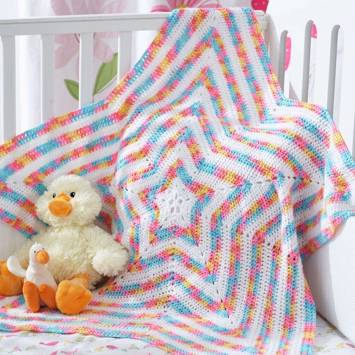 Crochet Blanket made in Bernat Baby Coordinates yarn