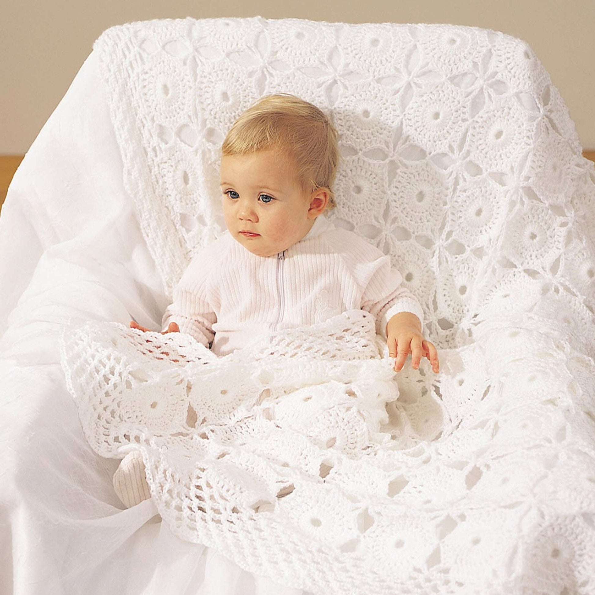 Free Bernat Openwork Crochet Baby Blanket Pattern
