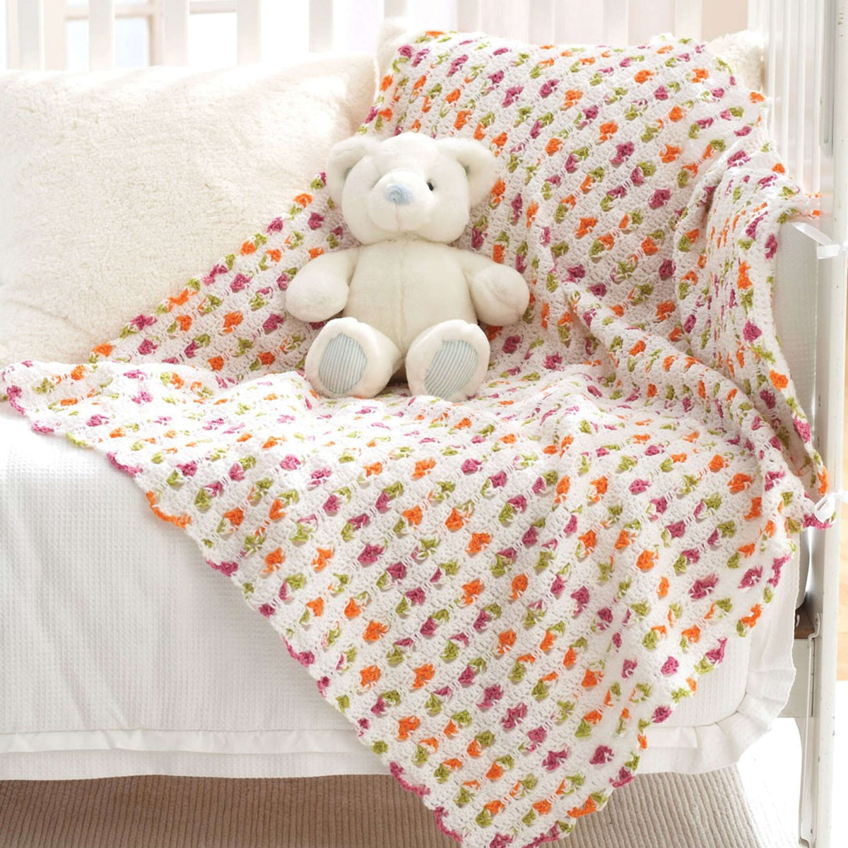 Crochet Blanket made in Bernat Baby Sport yarn