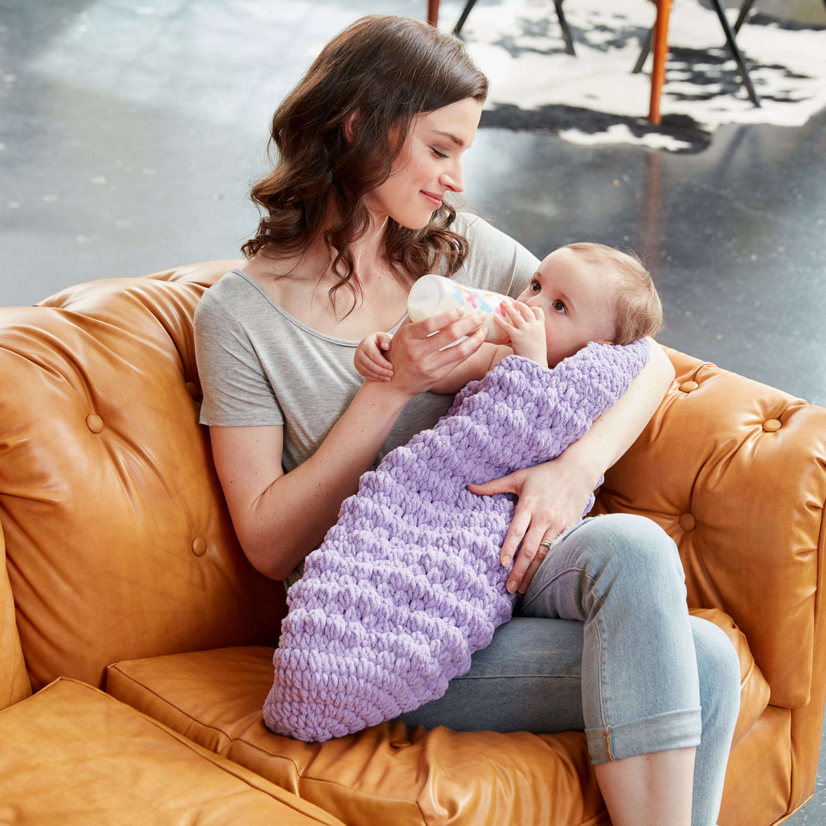 Crochet Blanket made in Bernat Baby Blanket yarn