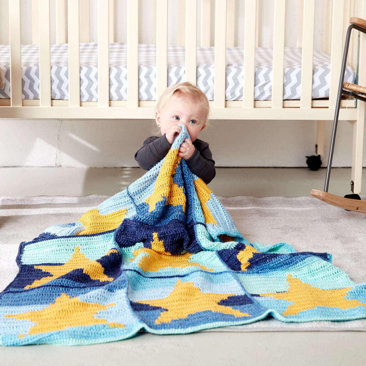 Crochet Blanket made in Bernat Softee Baby yarn