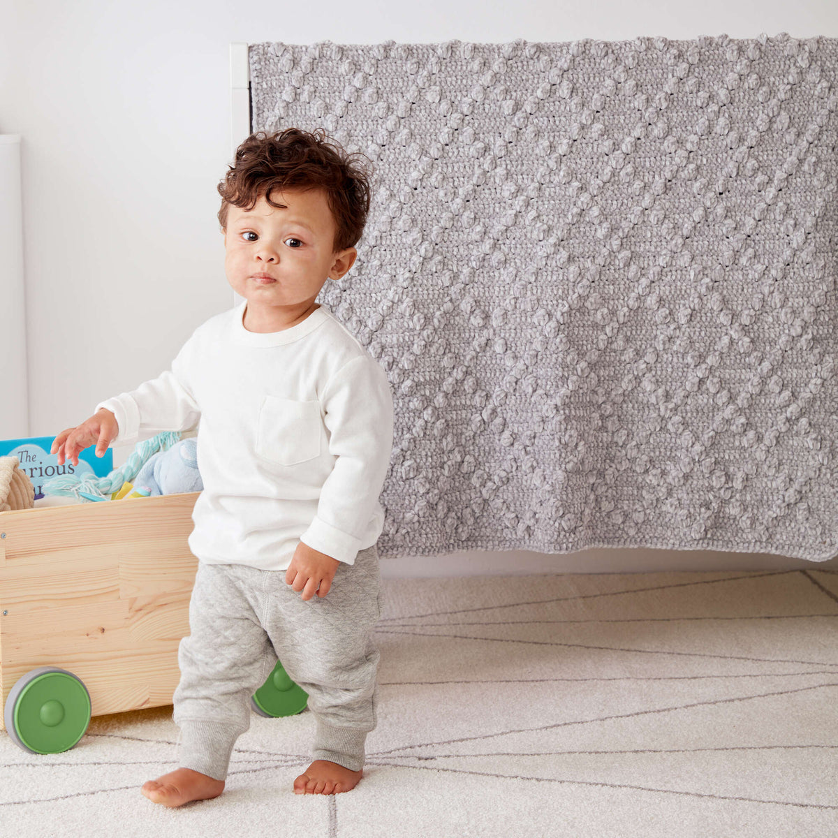 Crochet Blanket made in Bernat Baby Velvet yarn