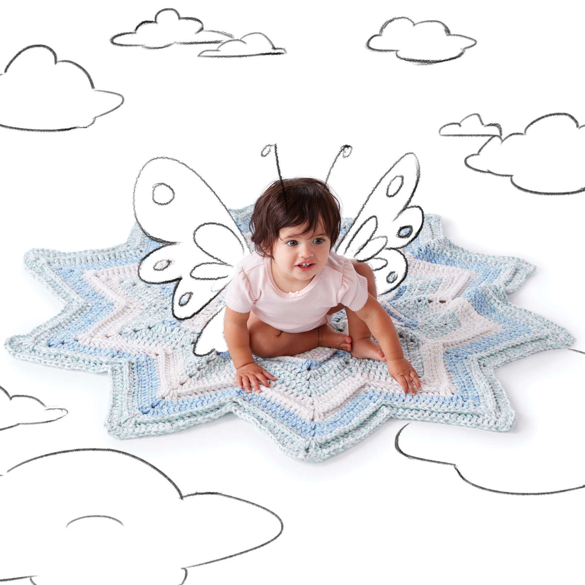 Crochet Blanket made in Bernat Baby Marly yarn