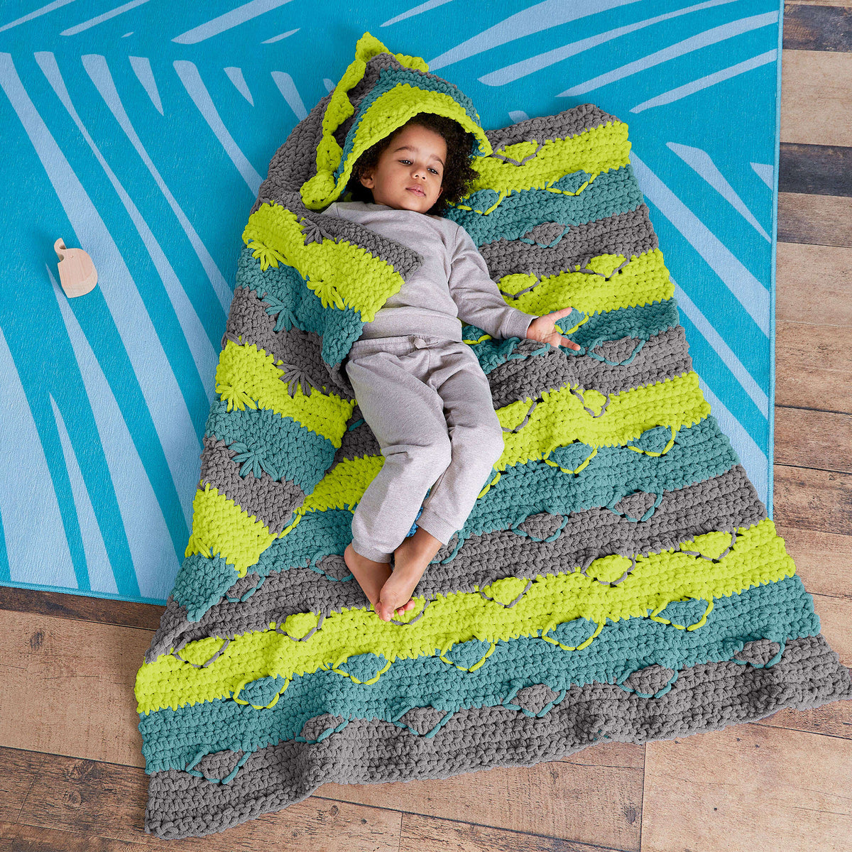 Crochet Appliqué made in Bernat Baby Blanket yarn
