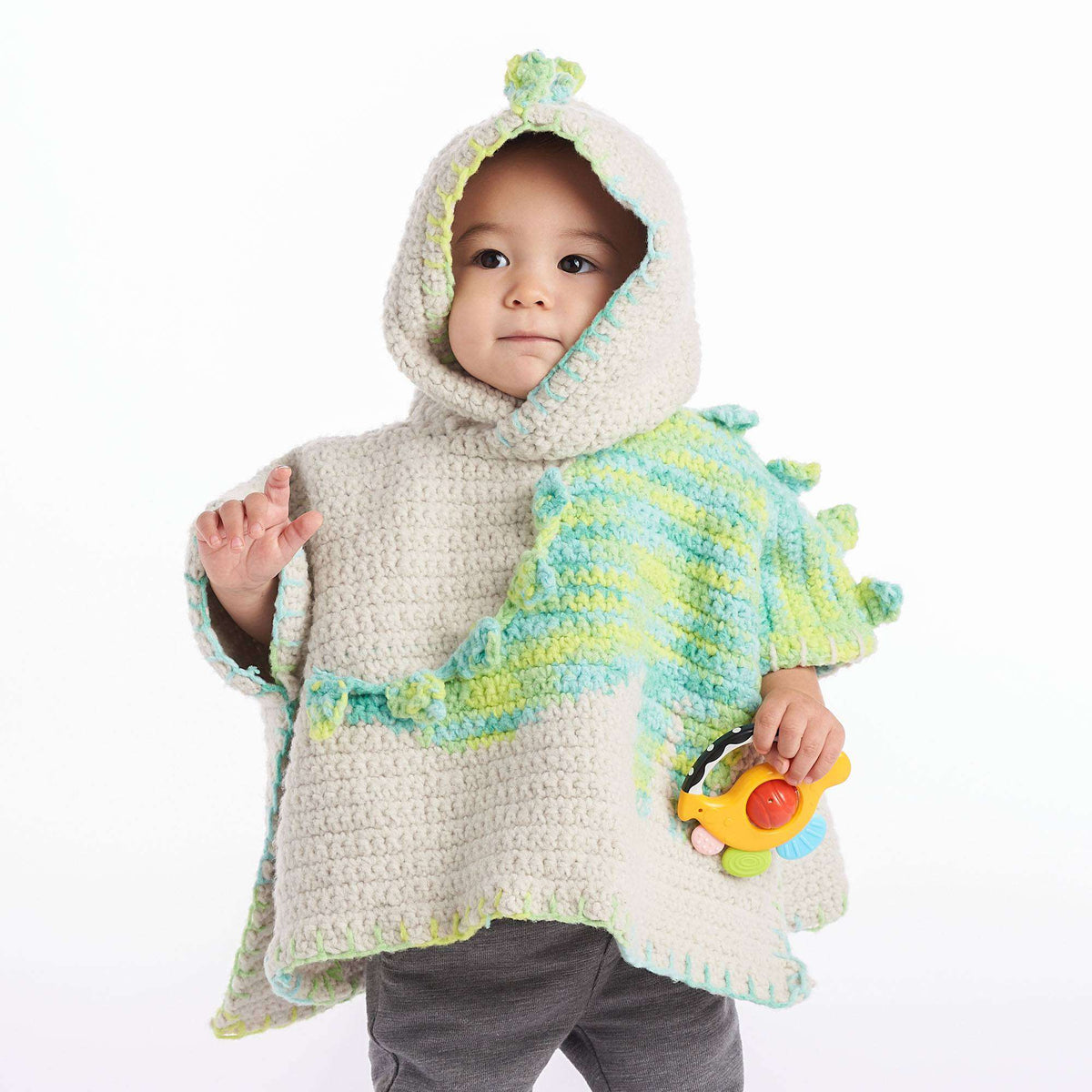 Crochet Poncho made in Bernat Forever Fleece Finer yarn