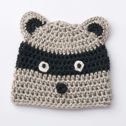 Bernat Raccoon Hat Crochet Crochet Hat made in Bernat Softee Baby Chunky yarn