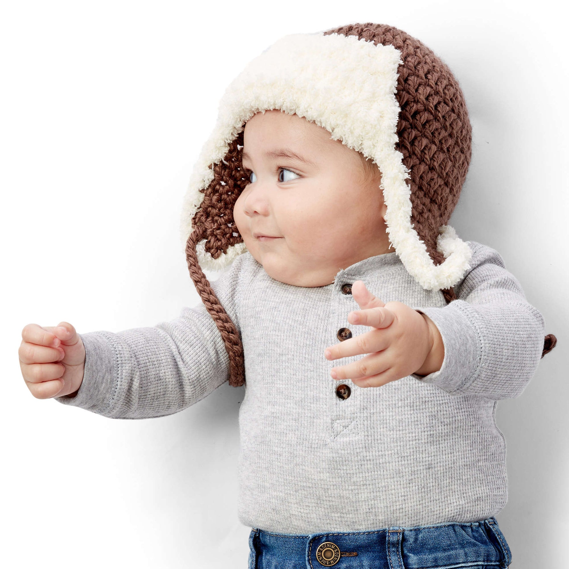 Free Bernat Little Trapper Hat Crochet Pattern