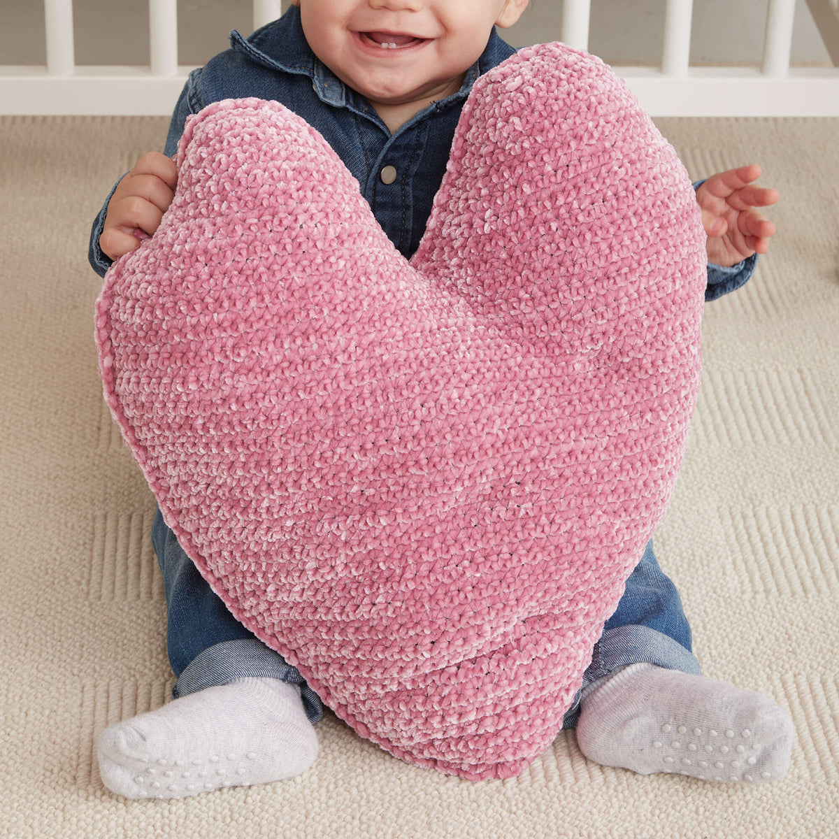 Crochet Pillow made in Bernat Baby Velvet yarn