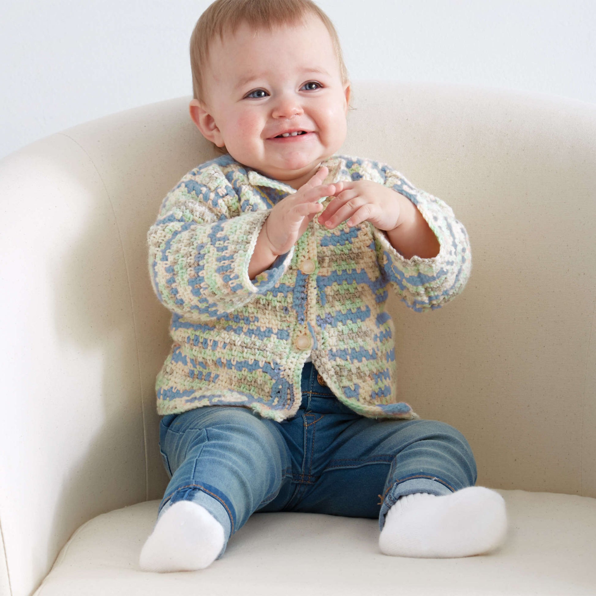 Free Bernat Baby's First Crochet Cardigan Pattern
