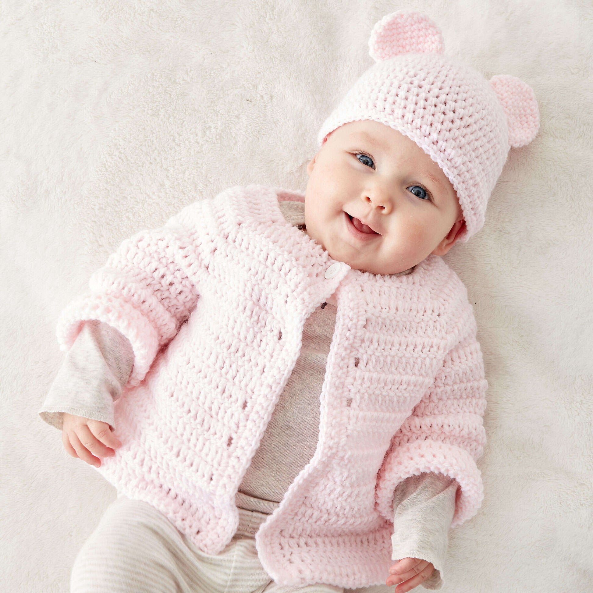 Free Bernat Crochet Baby Jacket Set Pattern