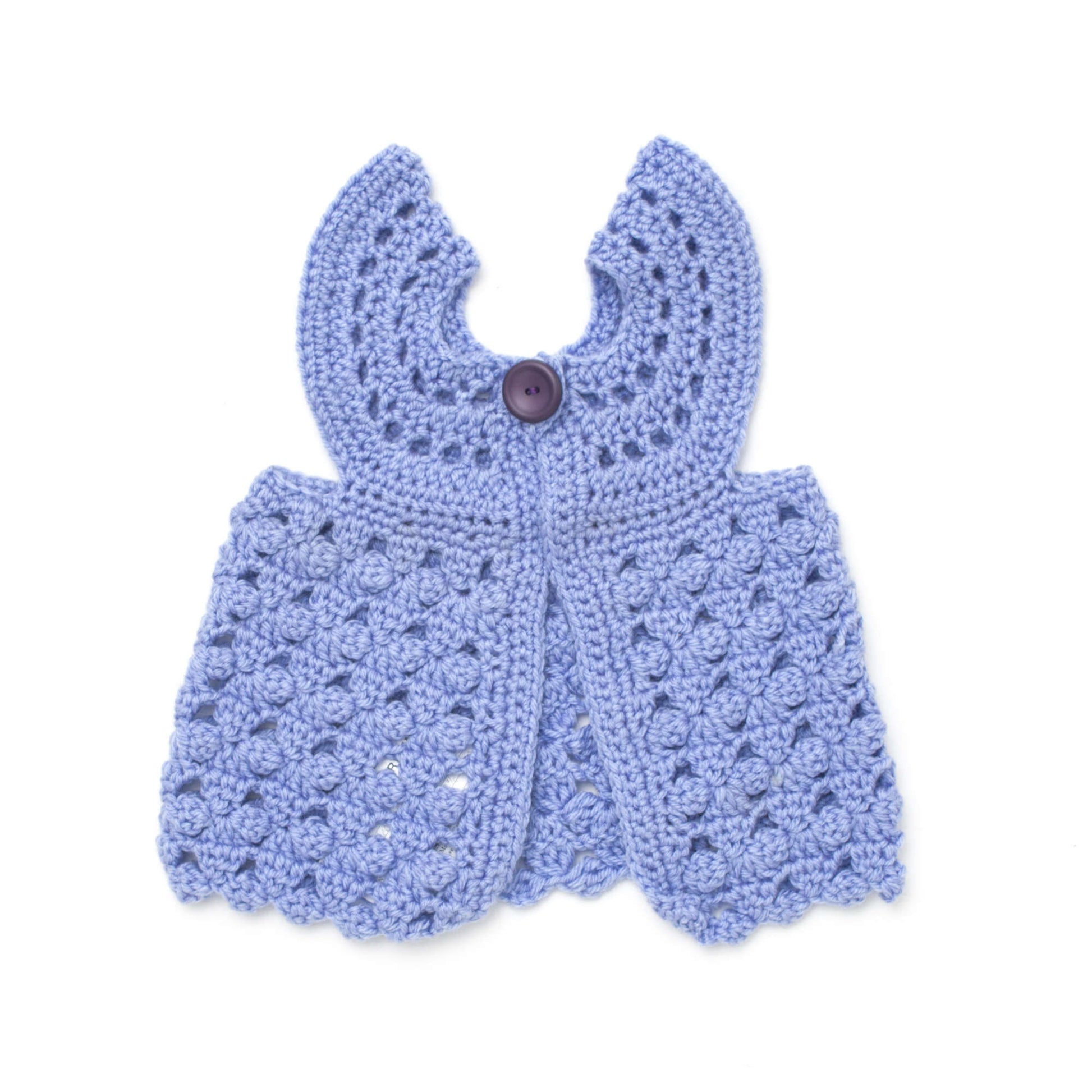 Free Bernat Flutter-Bye Baby Vest Crochet Pattern