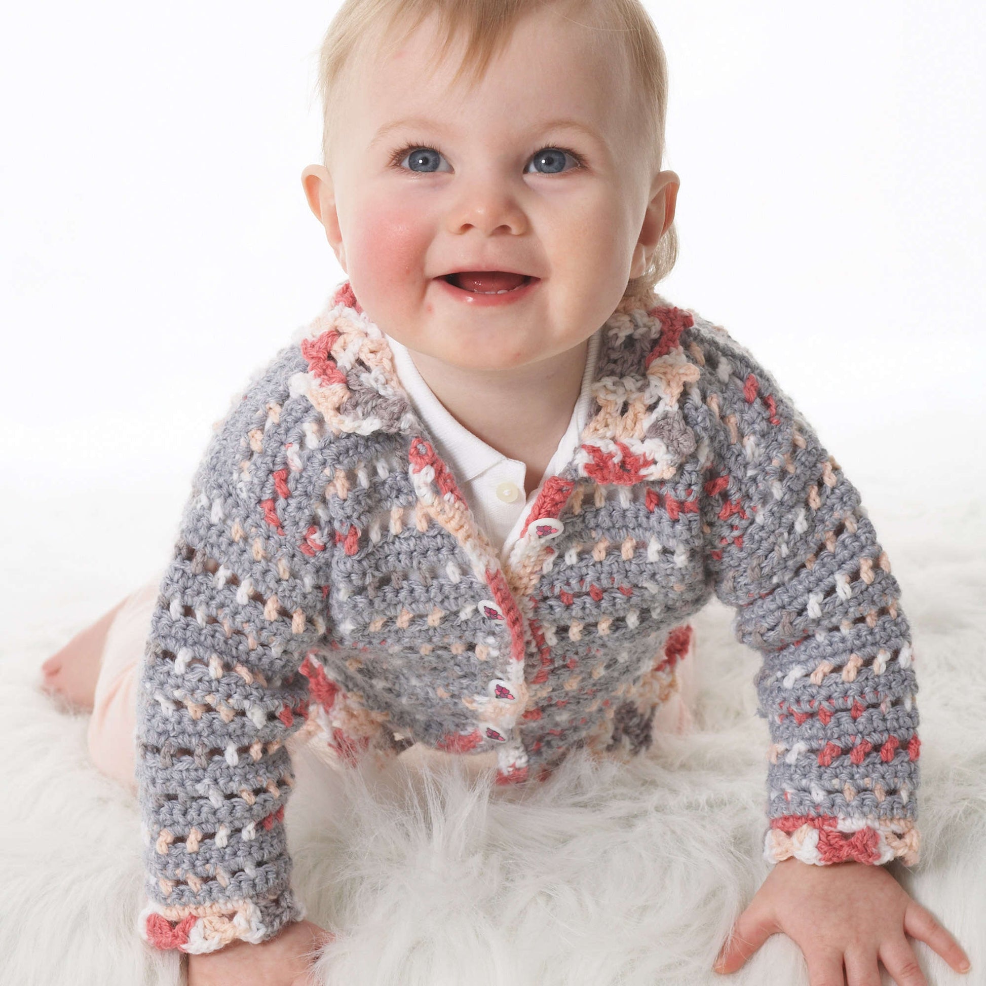 Free Bernat Baby's Lacy Jacket Crochet Pattern