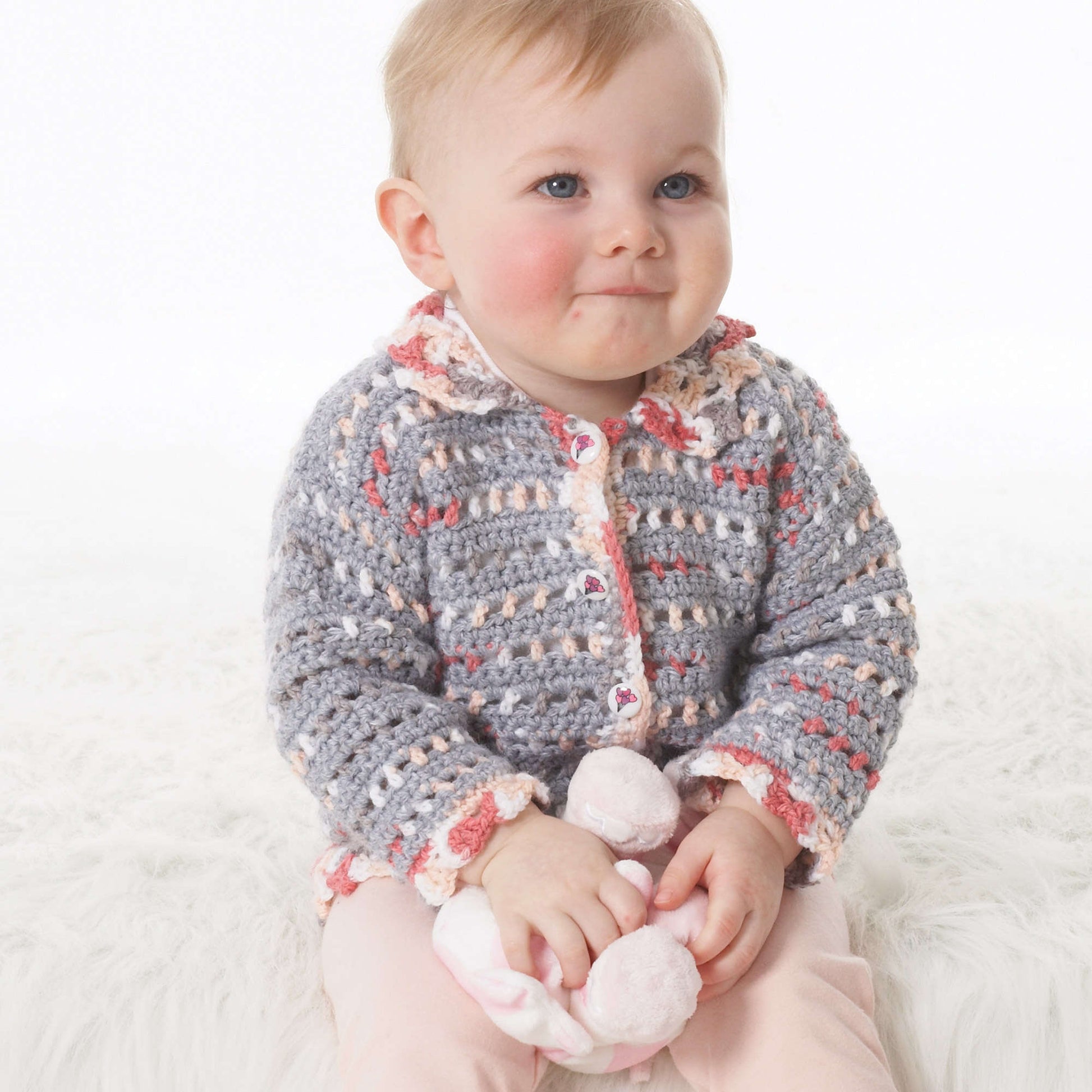 Free Bernat Baby's Lacy Jacket Crochet Pattern