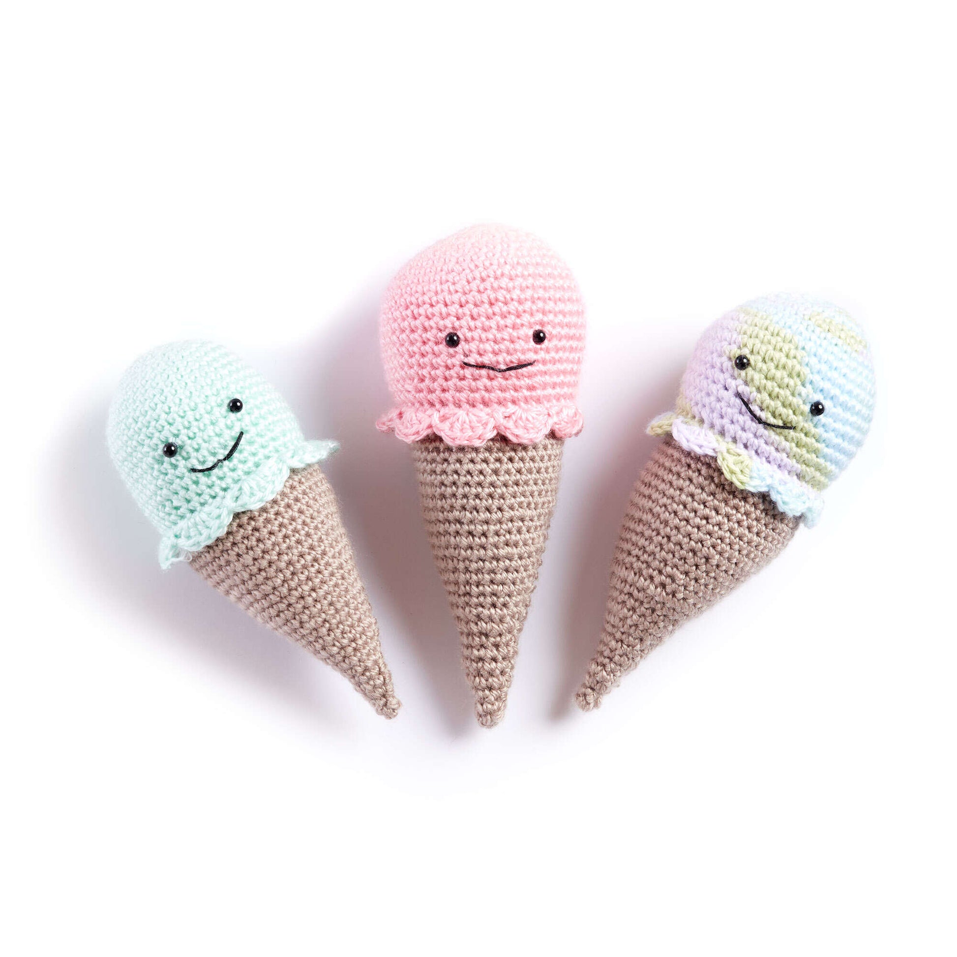 Free Bernat Crochet Ice Cream Cone Rattle Pattern