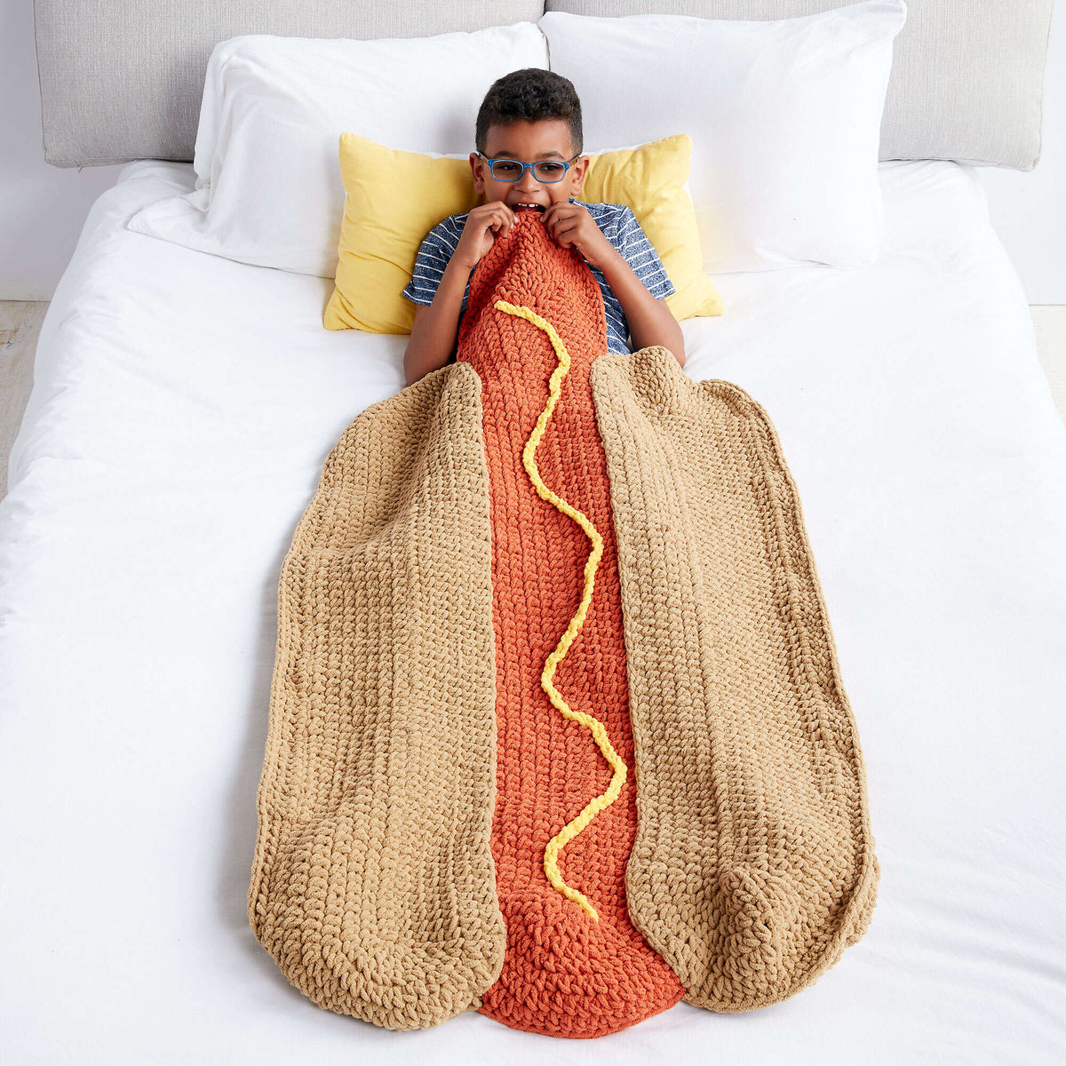 Crochet Blanket made in Bernat Blanket yarn