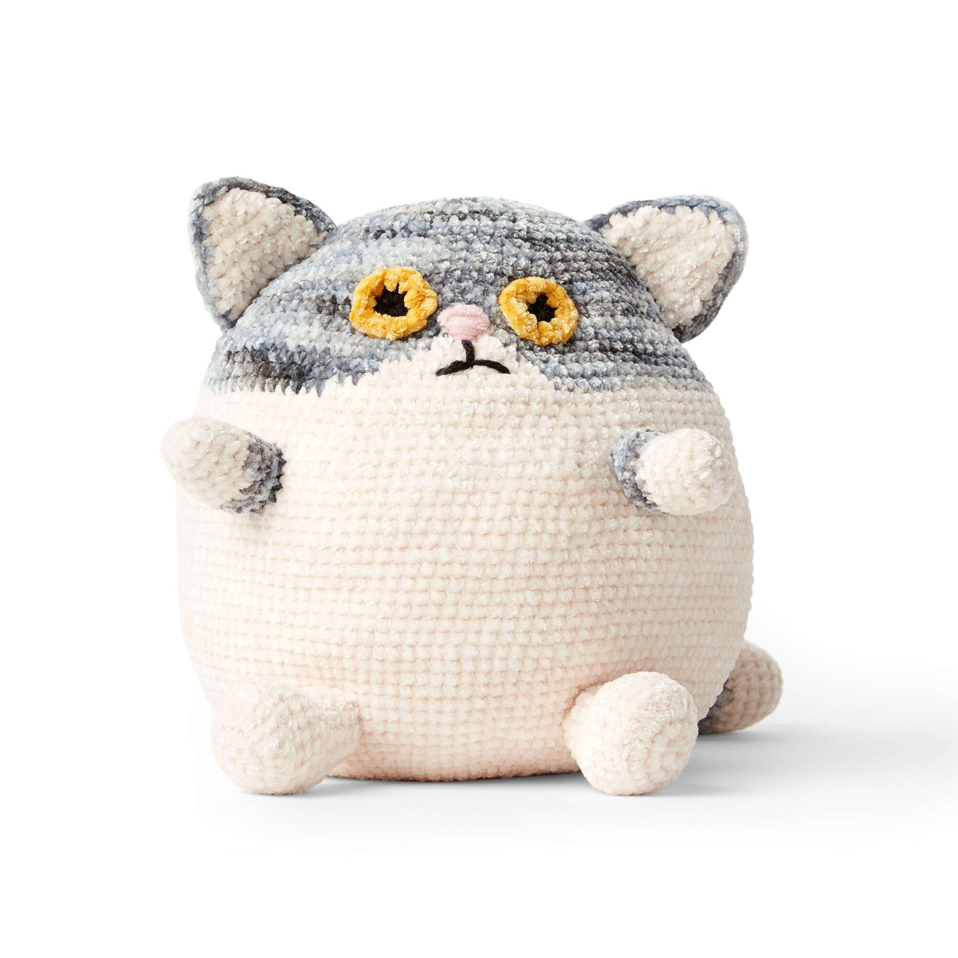 Free Bernat Fat Cat Crochet Stuffie Pattern