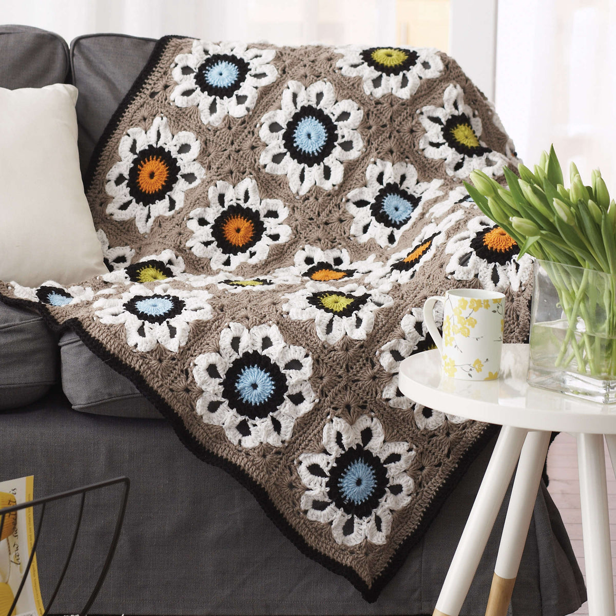 Crochet Blanket made in Bernat Super Value yarn