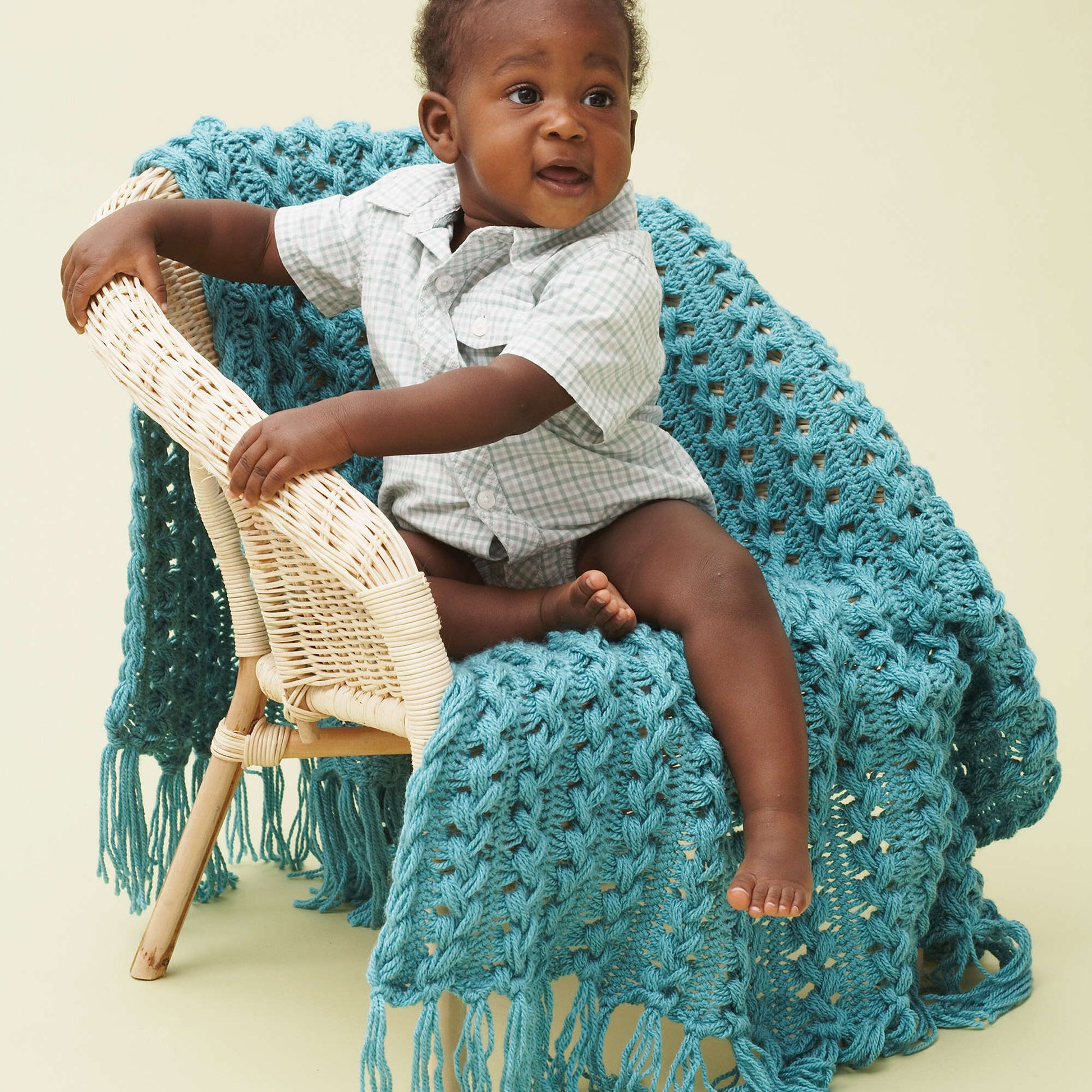 Free Bernat Hairpin Lace Crochet Baby Blanket Pattern