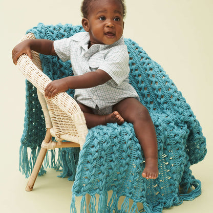 Bernat Hairpin Lace Crochet Baby Blanket Crochet Blanket made in Bernat Softee Baby yarn