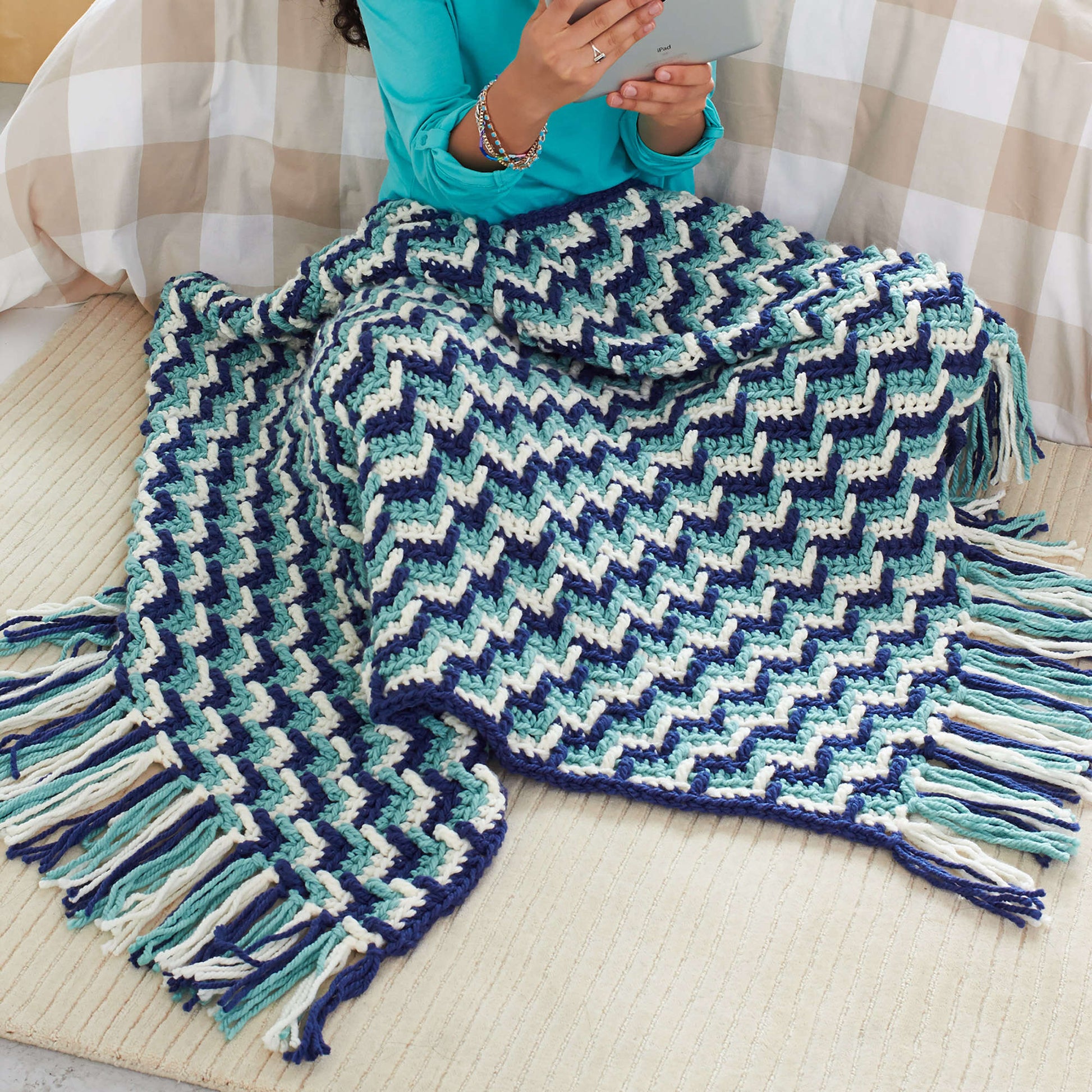 Free Bernat Color Lovers Afghan Crochet Pattern