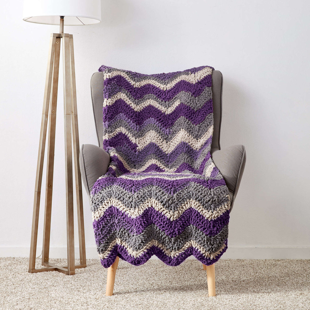 Crochet Blanket made in Bernat Blanket yarn