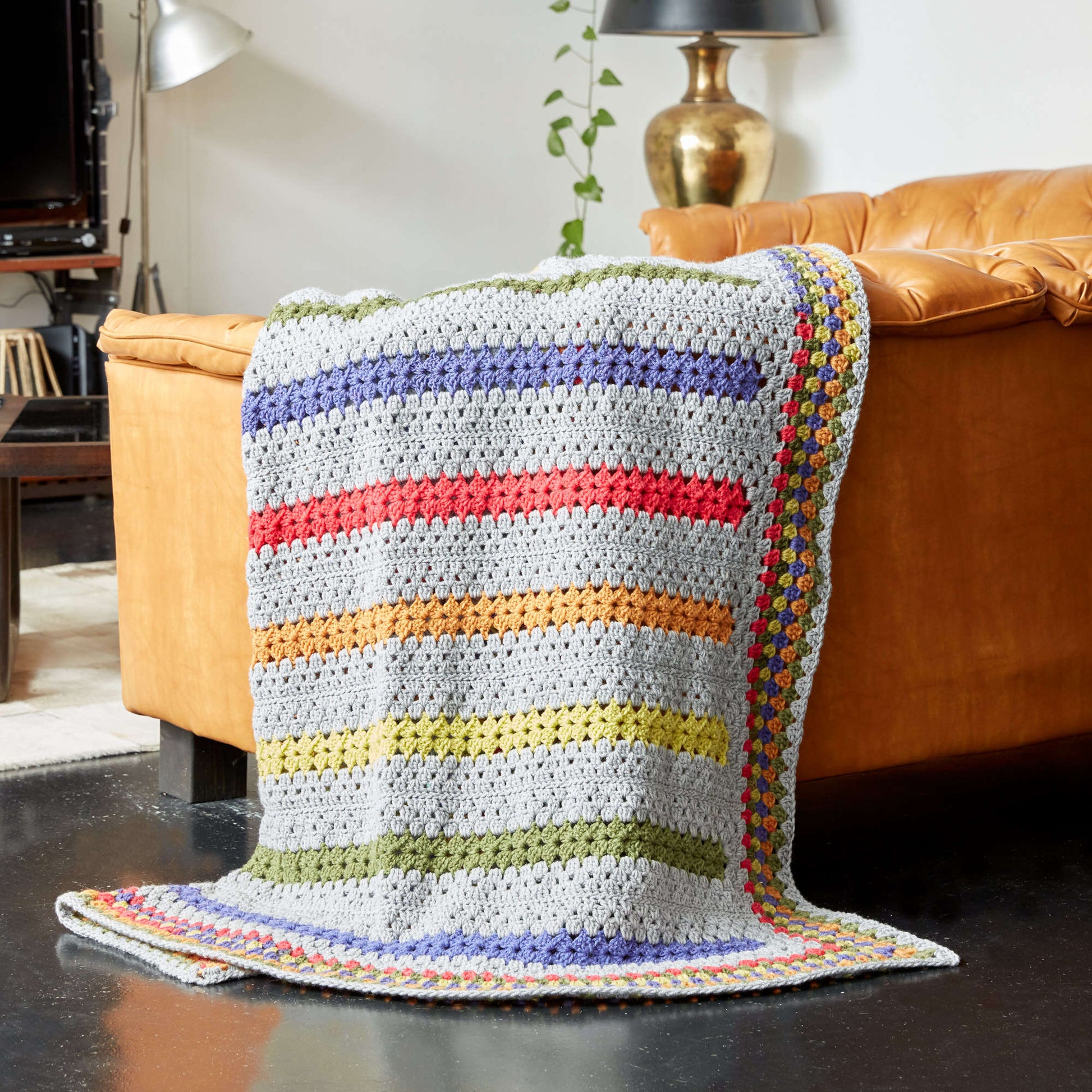 Free Bernat Pop-A-Minute Crochet Blanket Pattern