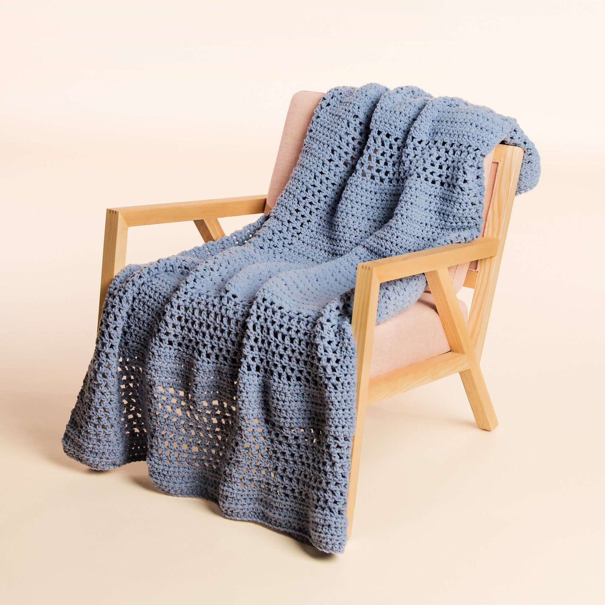 Crochet Blanket made in Bernat Forever Fleece yarn