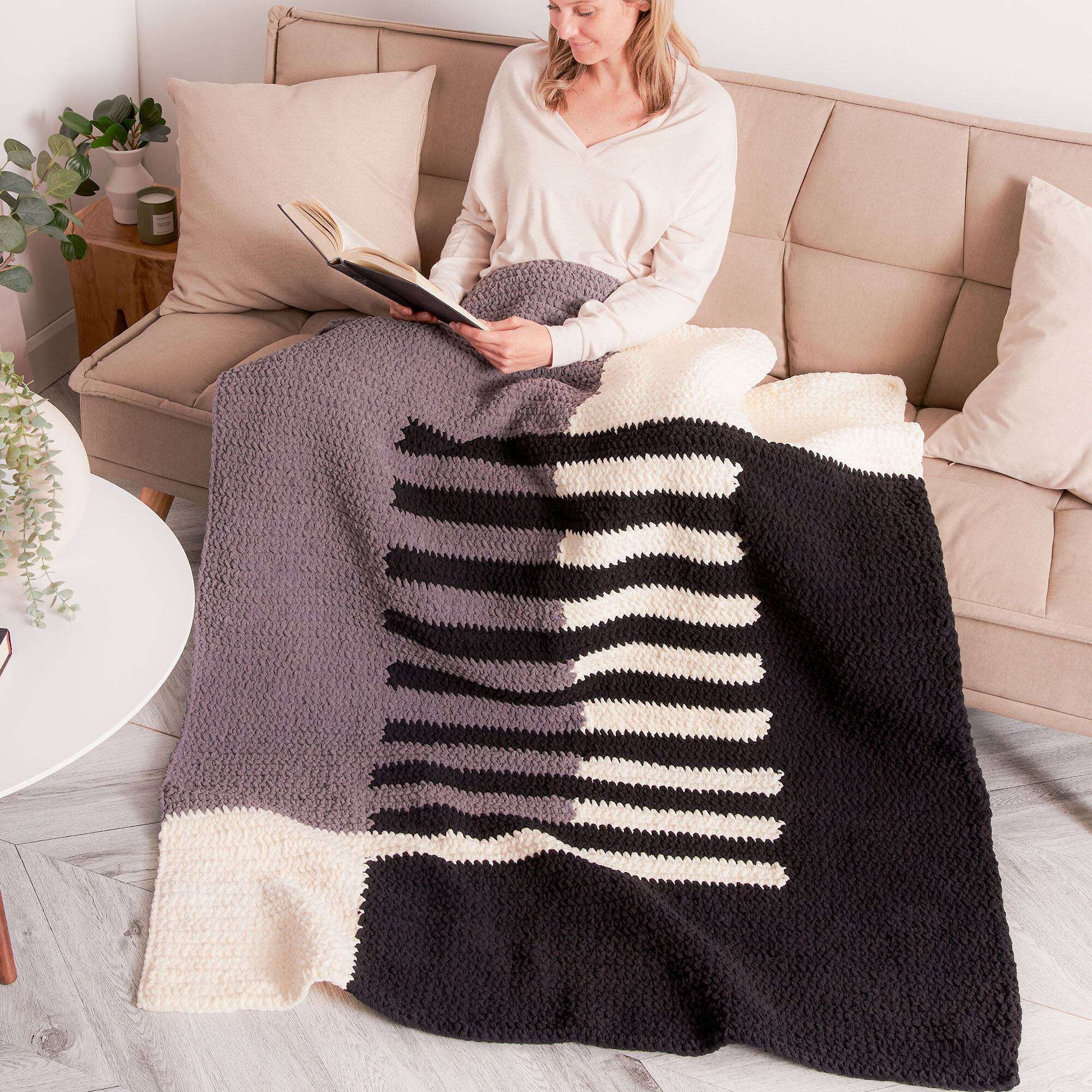Free Bernat Modern Geometry Crochet Blanket Pattern