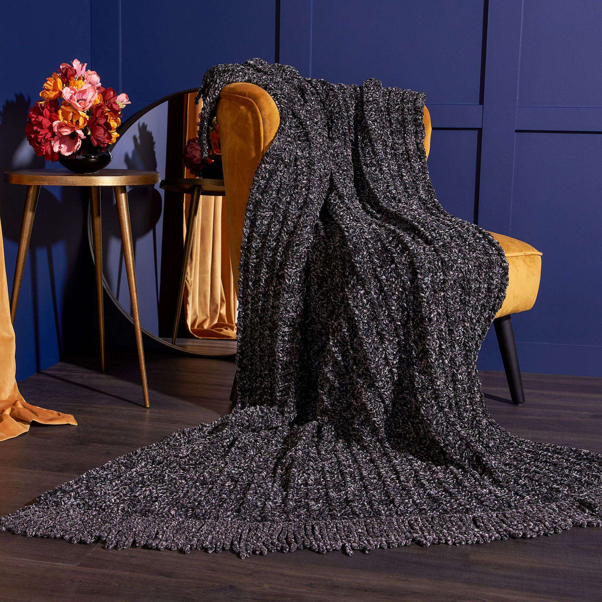 Crochet Blanket made in Bernat Velvet Twist yarn