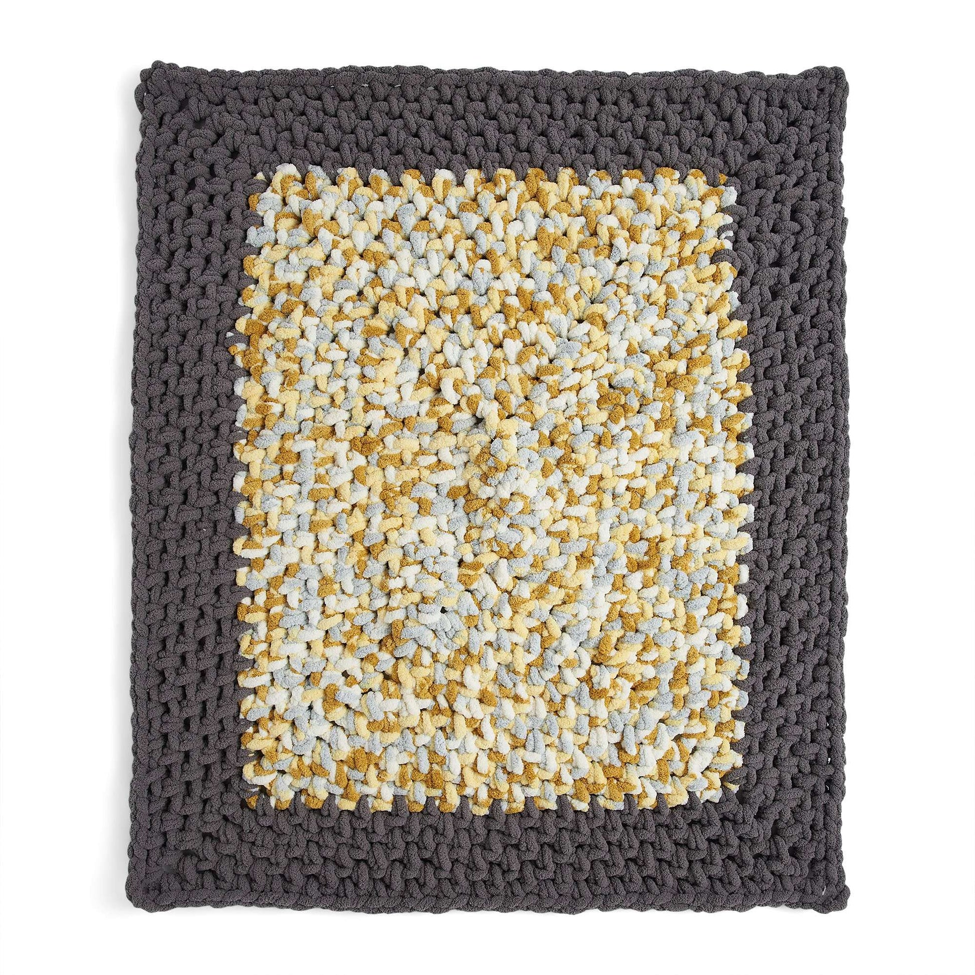 Free Bernat Center Outwards Crochet Blanket Pattern