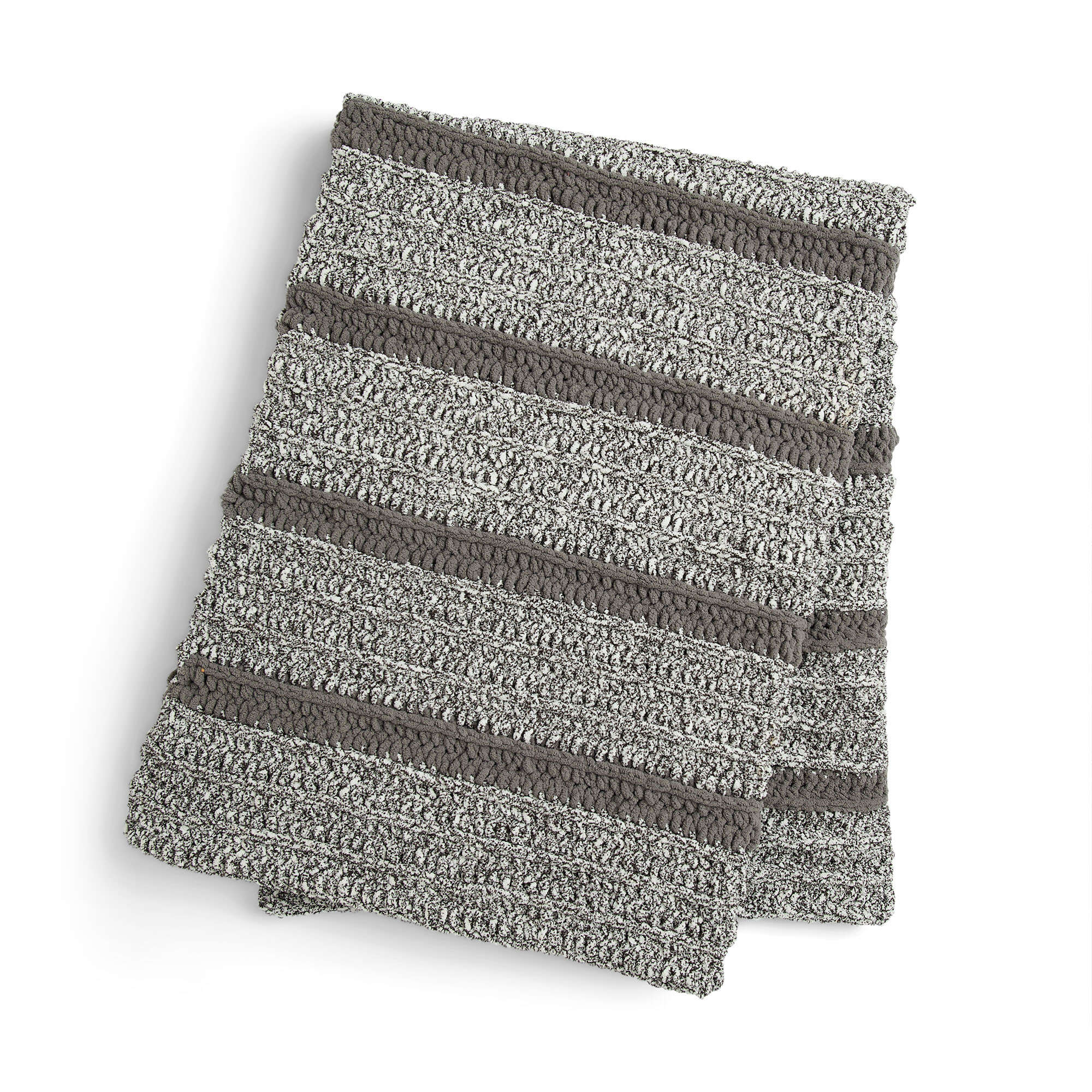 Free Easy Bernat Speckle Stripes Blanket Crochet Pattern