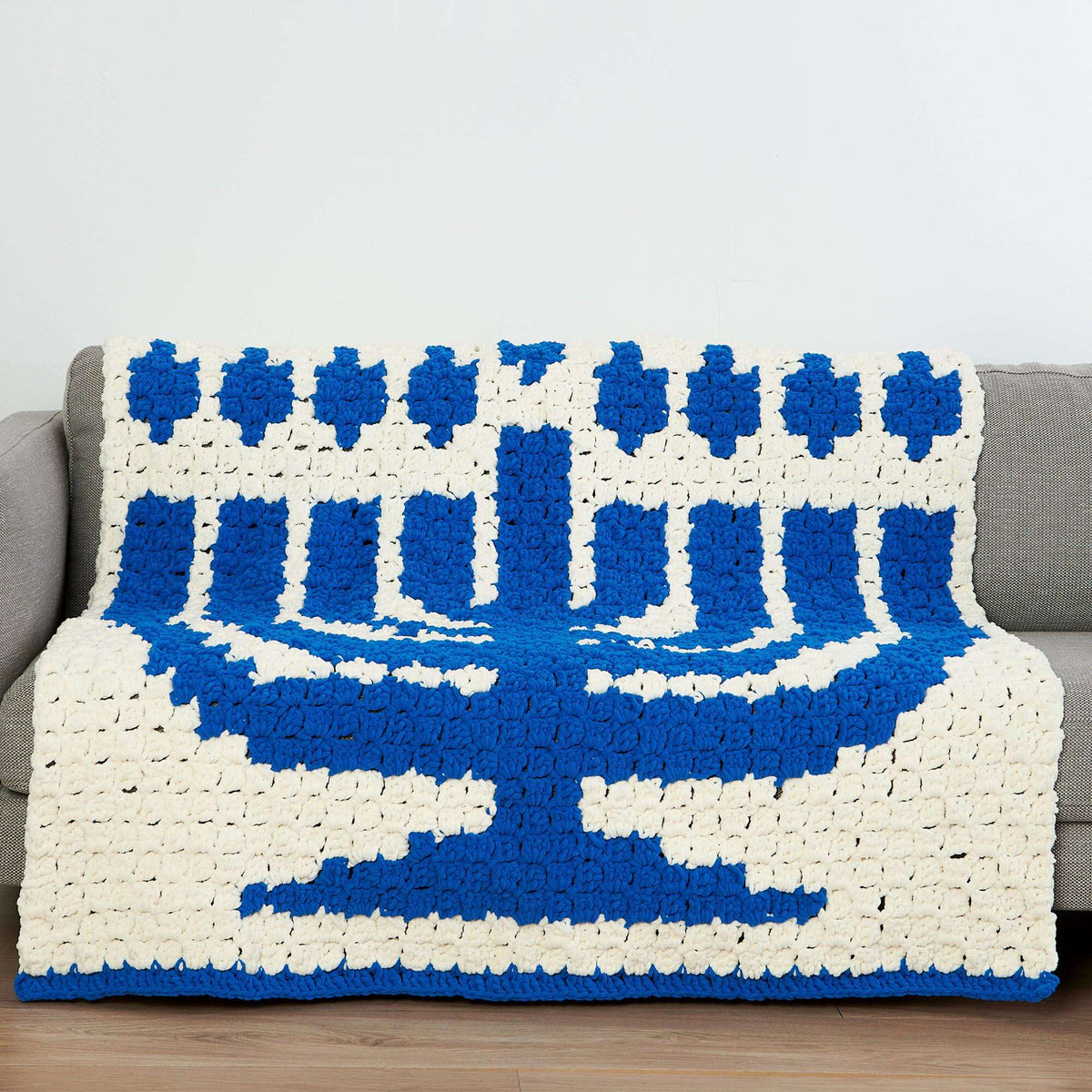 Crochet Blanket made in Bernat Blanket yarn