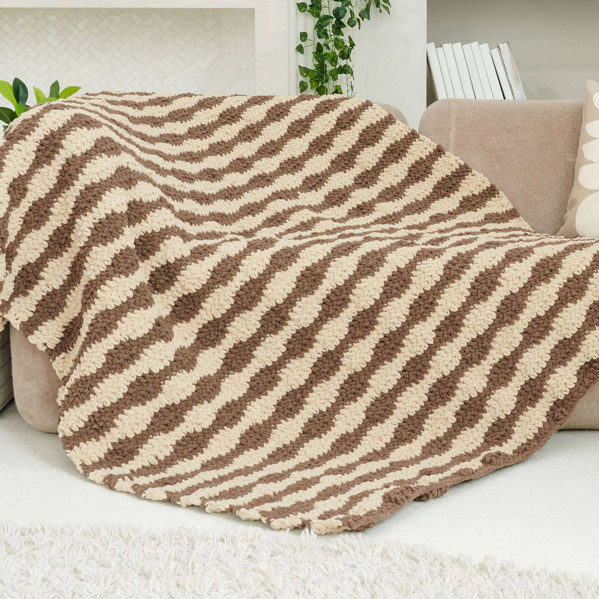 Crochet Blanket made in Bernat Blanket yarn