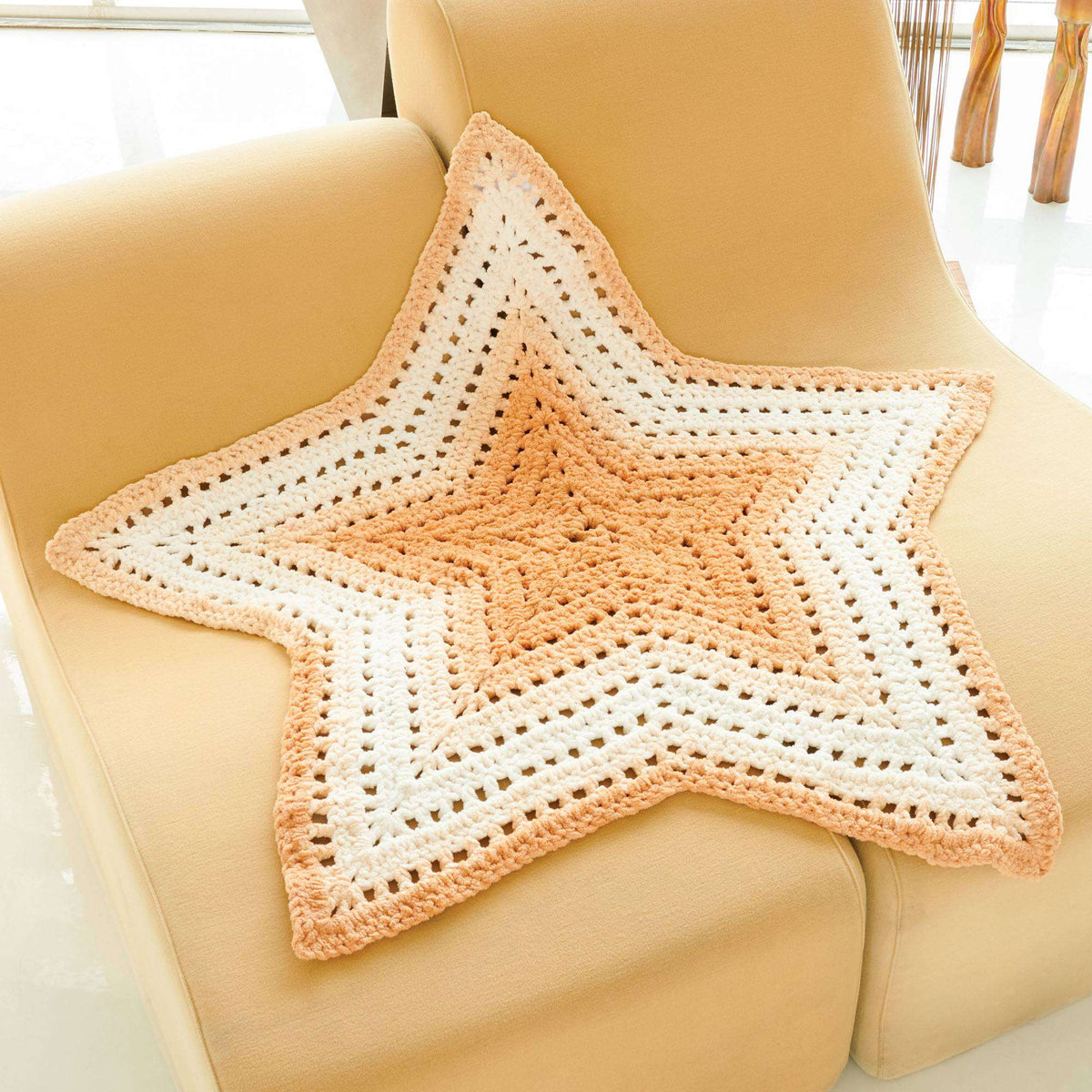 Crochet Blanket made in Bernat Blanket Perfect Phasing Yarn