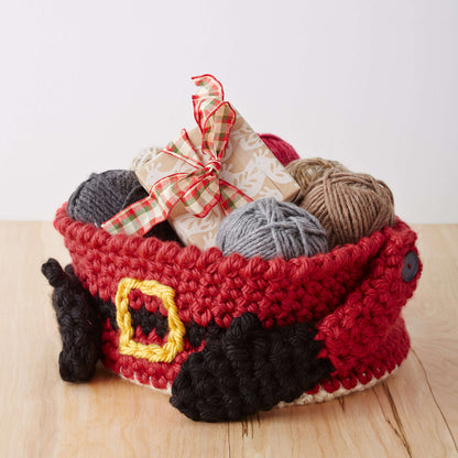 Bernat Santa's Gift Basket Crochet Crochet Holiday made in Bernat Mega Bulky yarn