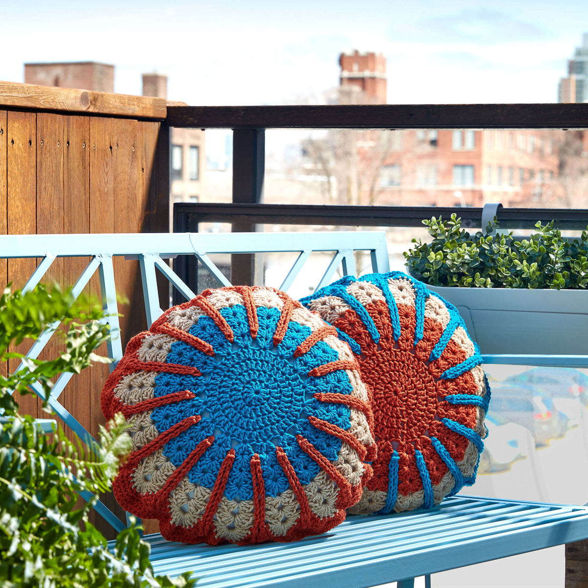 Crochet Pillow made in Bernat Super Value yarn