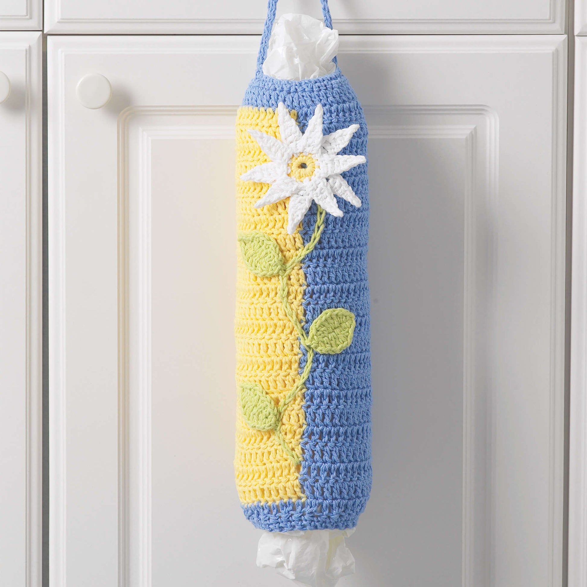 Free Bernat Two Color Bag Holder Crochet Pattern