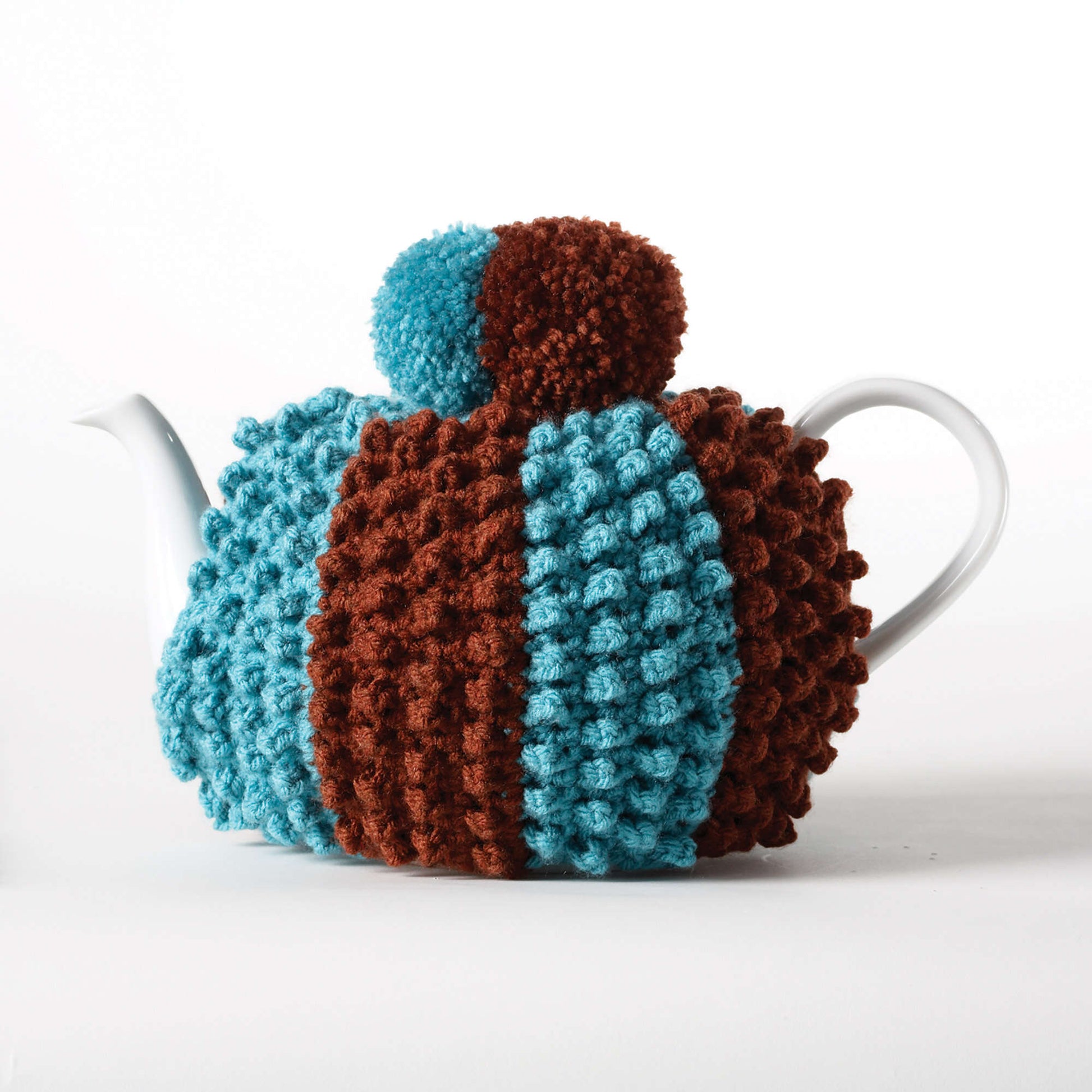 Free Bernat Crochet Popcorn Tea Cozy Pattern