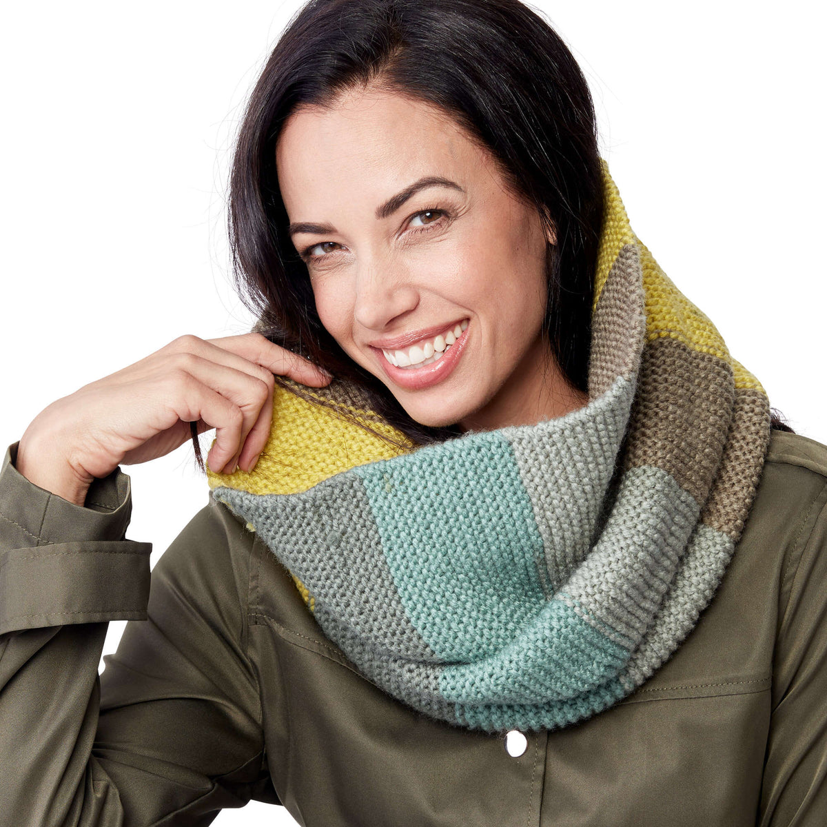Knit Cowl made in Bernat Pop! yarn