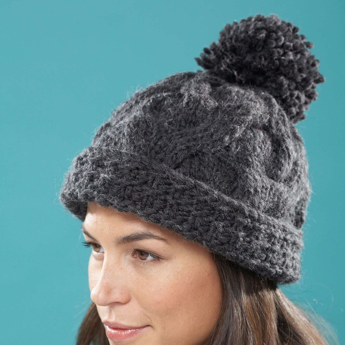 Knit Hat made in Bernat Roving yarn