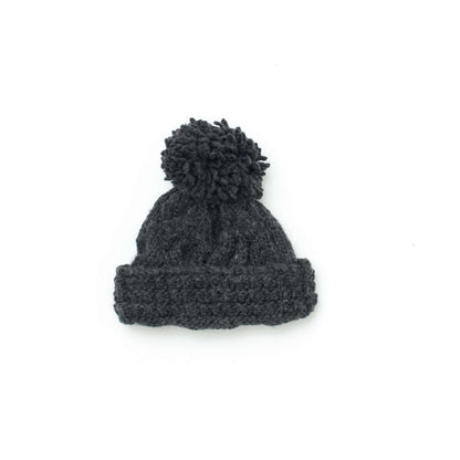 Bernat Pompom Souffle Hat Knit Knit Hat made in Bernat Roving yarn