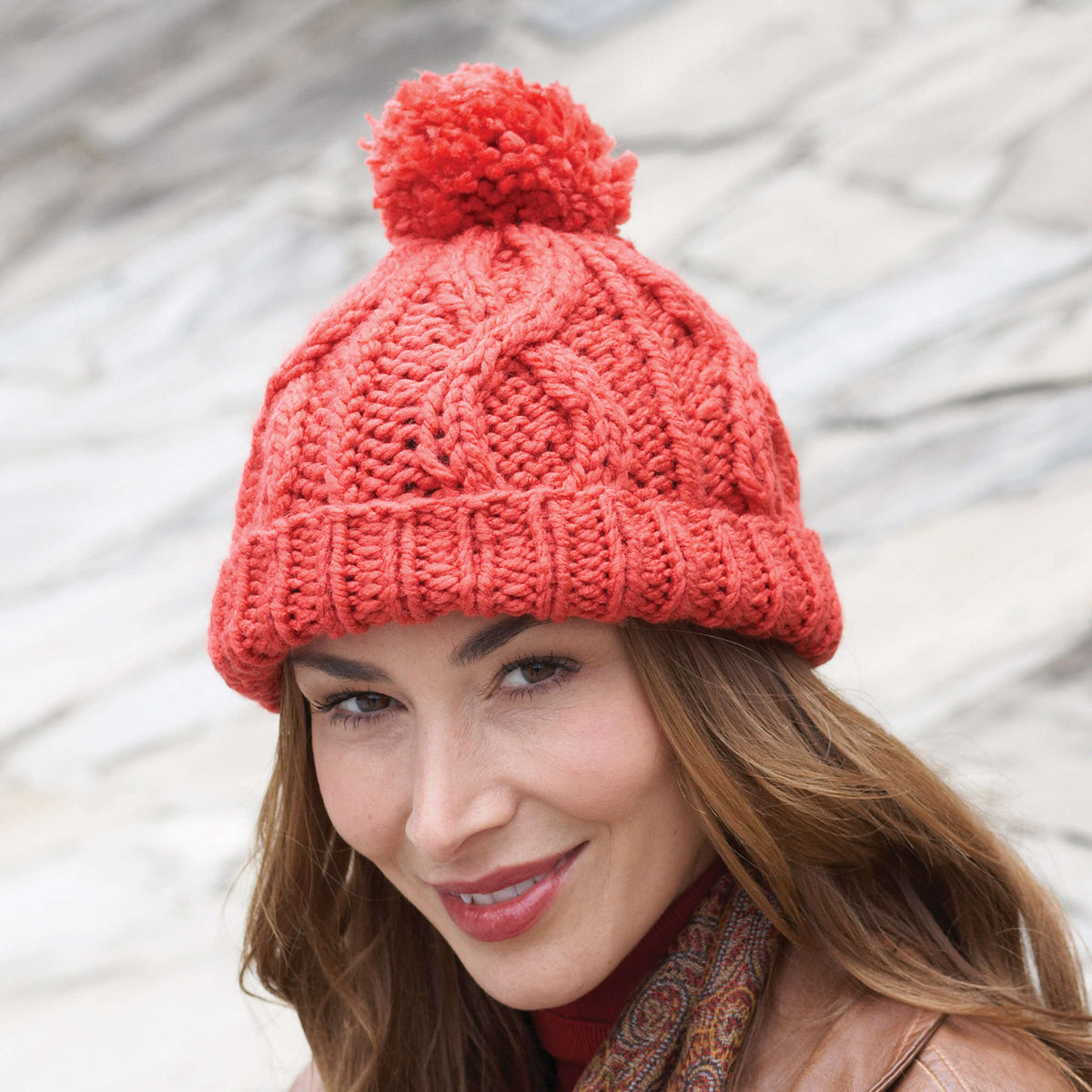 Knit Hat made in Bernat Satin yarn