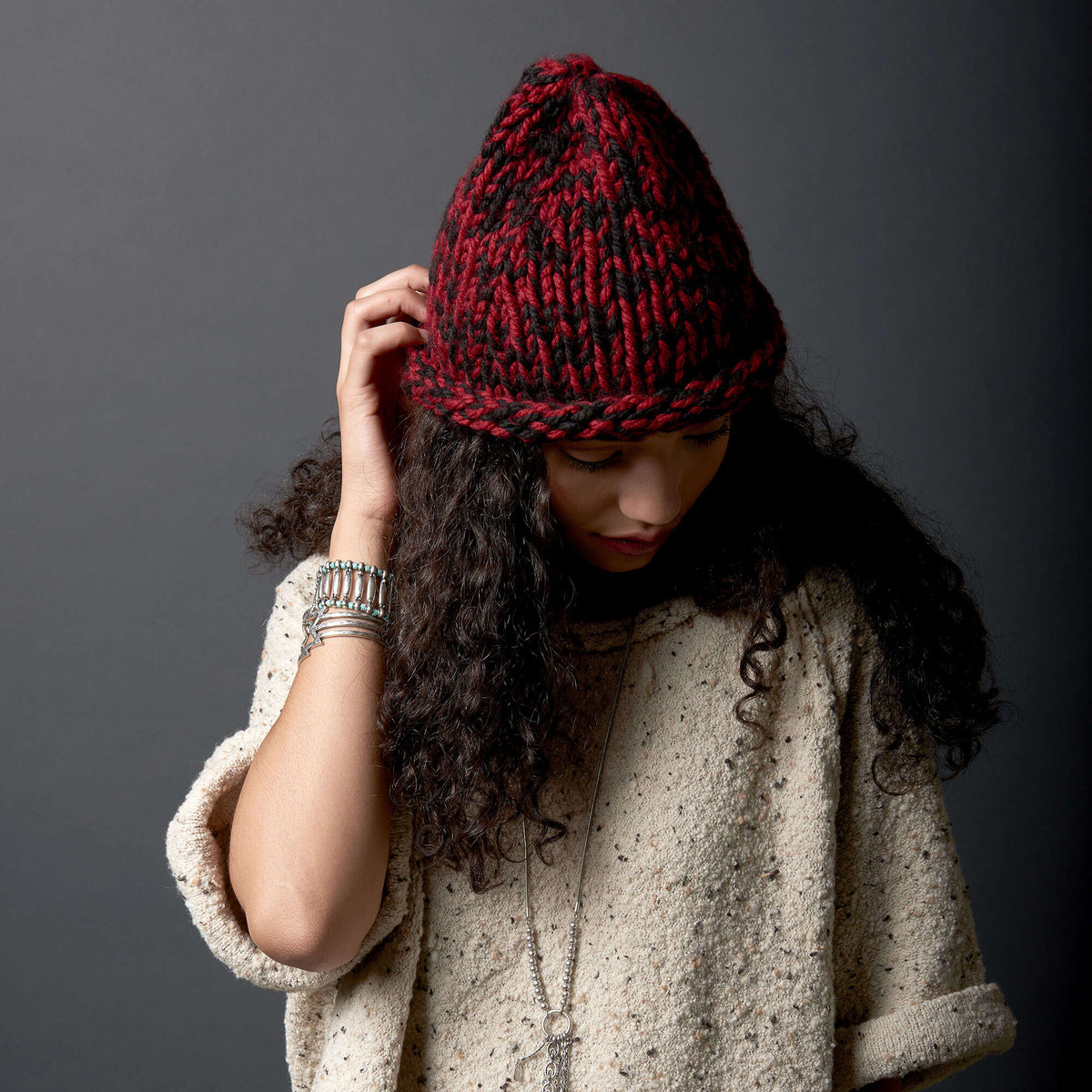 Knit Hat made in Bernat Softee Chunky yarn