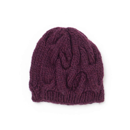 Bernat Roving Knit Cable Hat Knit Hat made in Bernat Roving yarn