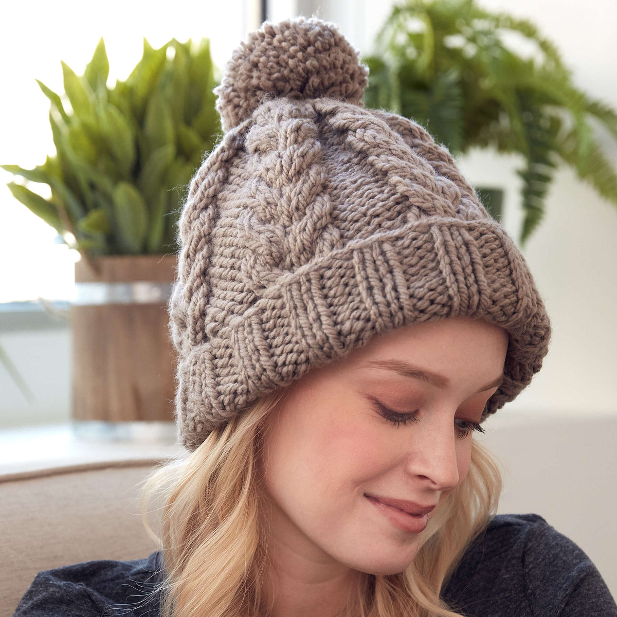 Knit Hat made in Bernat Softee Chunky yarn