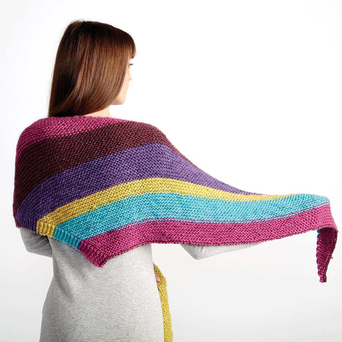 Knit Shawl made in Bernat Pop! yarn
